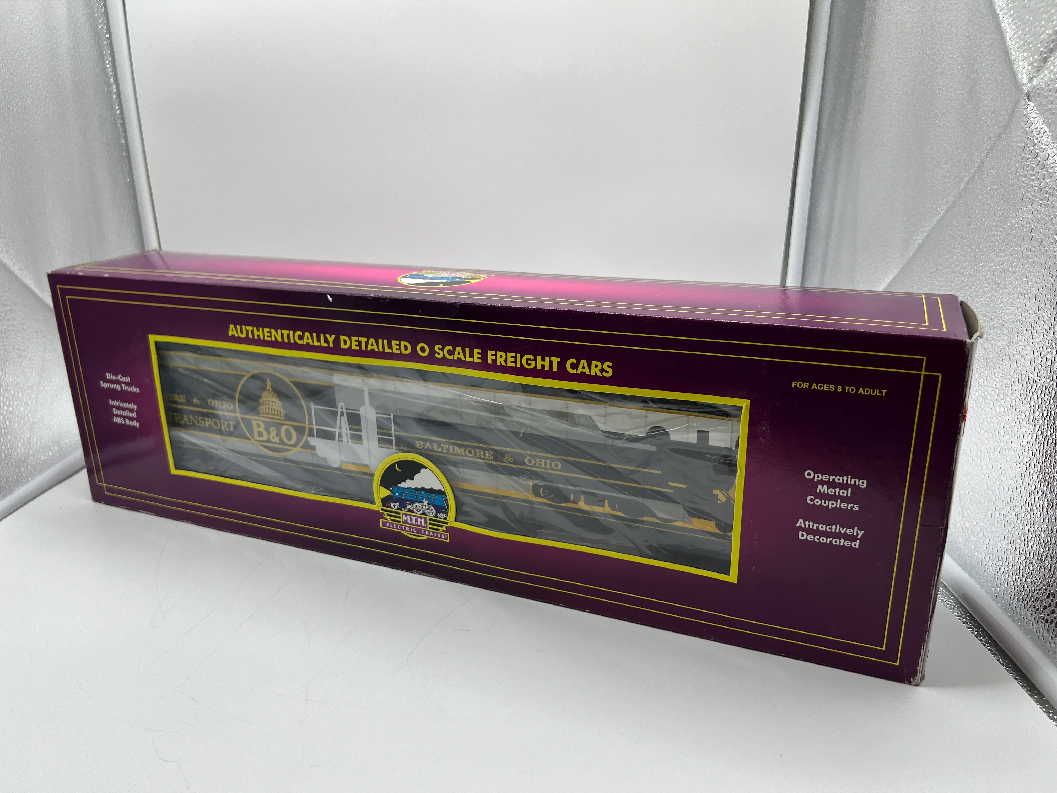 MTH Premier 20-98347 Baltimore & Ohio 75' AutoTrain Auto Carrier #1002. O SCALE Like New Limited Rare - Image 12