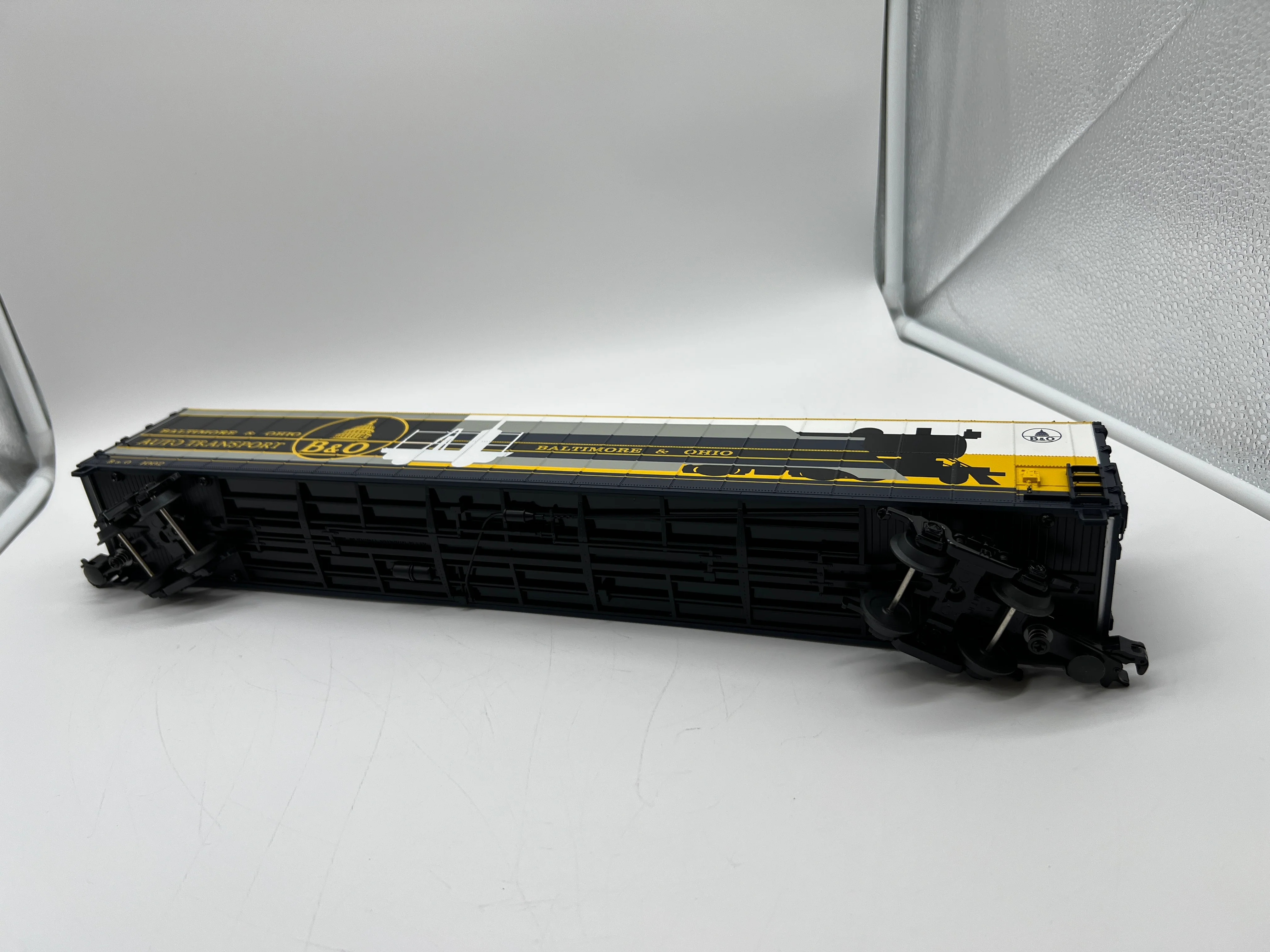 MTH Premier 20-98347 Baltimore & Ohio 75' AutoTrain Auto Carrier #1002. O SCALE Like New Limited Rare - Image 14