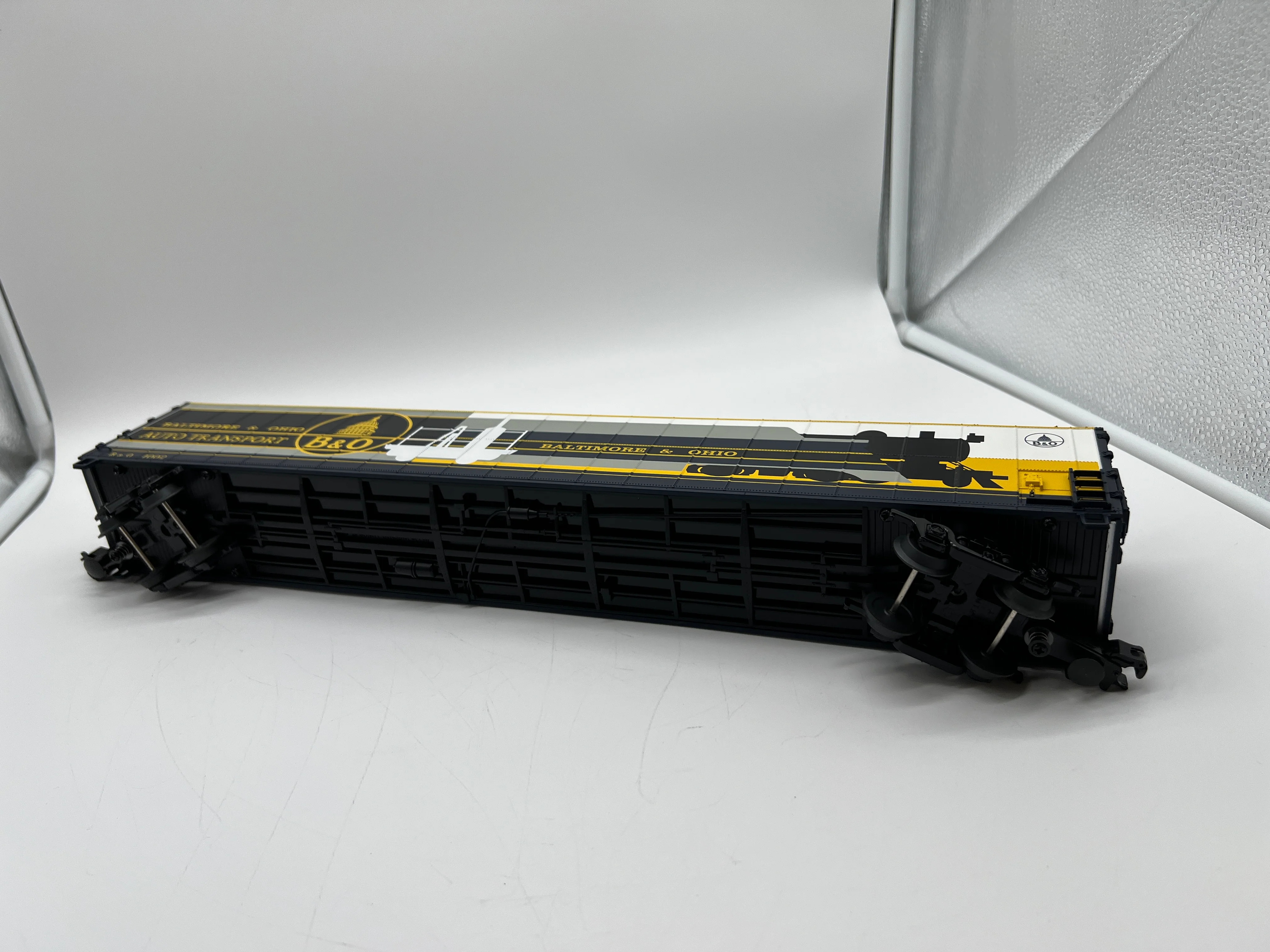 MTH Premier 20-98347 Baltimore & Ohio 75' AutoTrain Auto Carrier #1002. O SCALE Like New Limited Rare - Image 9