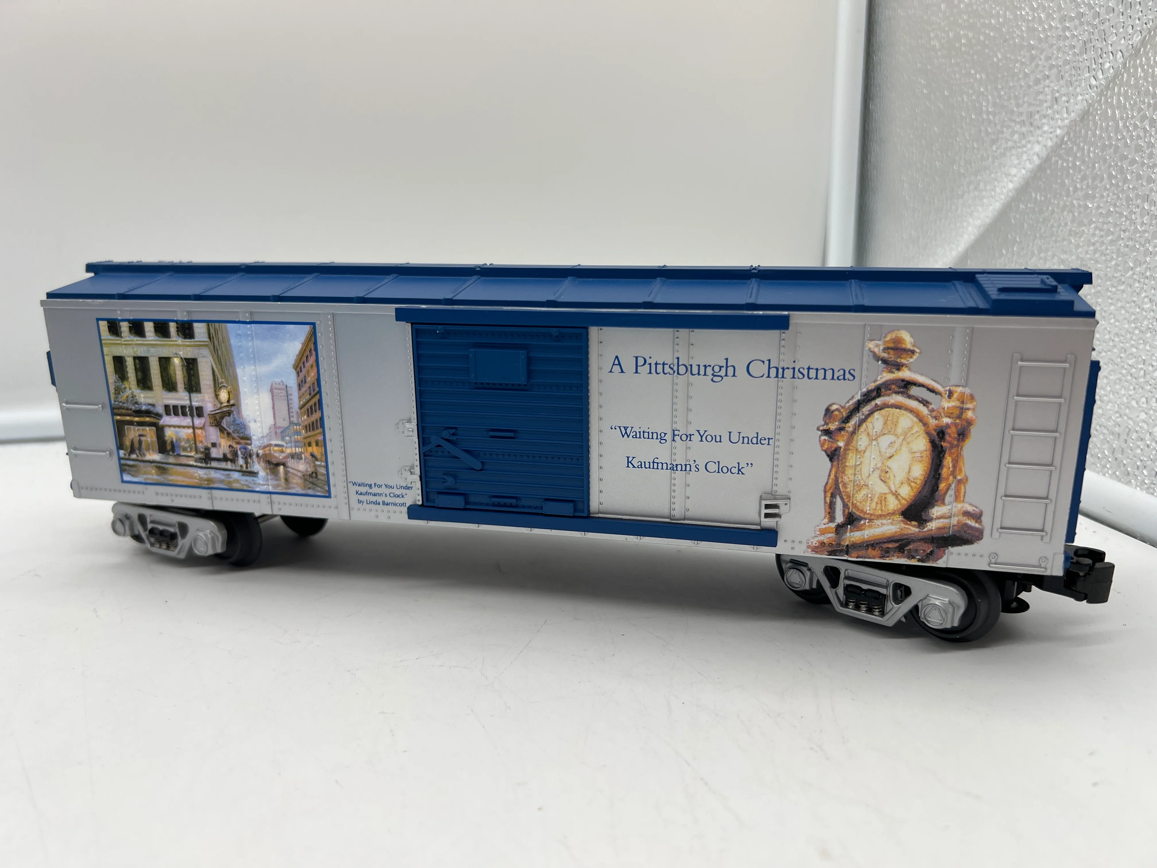 MTH Railking 30-74131 Pittsburgh Christmas Box Car Kaufmann Clock AB O SCALE NEW - Image 4